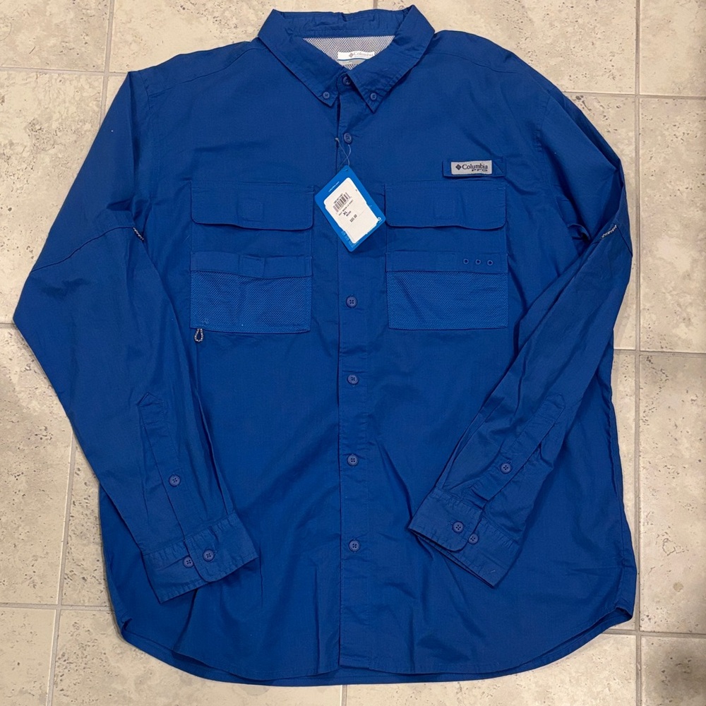 Columbia Royal Blue Button-Up Shirt